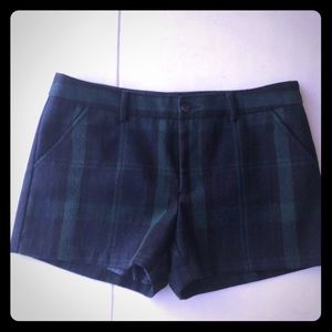 Wool plaid winter shorts